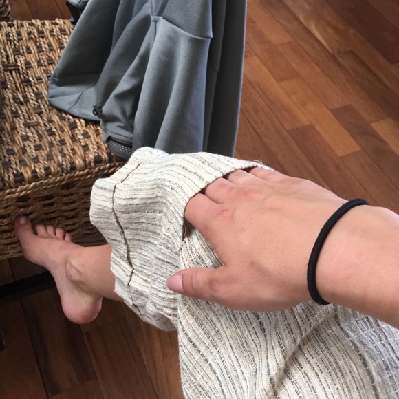 FLAX Boho Stripped Linen Flowy High Waisted Pants - Picture 7 of 8